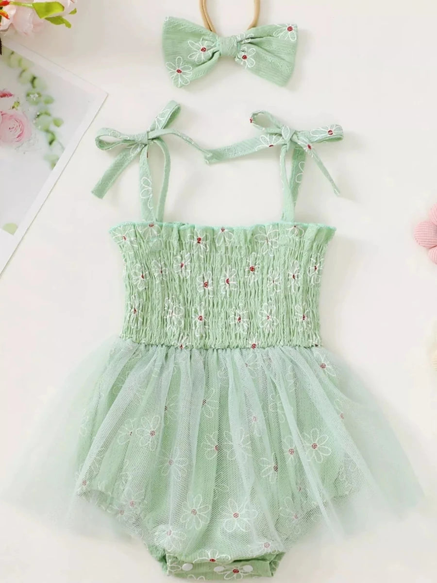 Twinkle Tulle Baby Romper - Brick + Boho