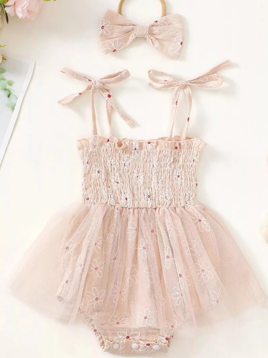 Twinkle Tulle Baby Romper - Brick + Boho
