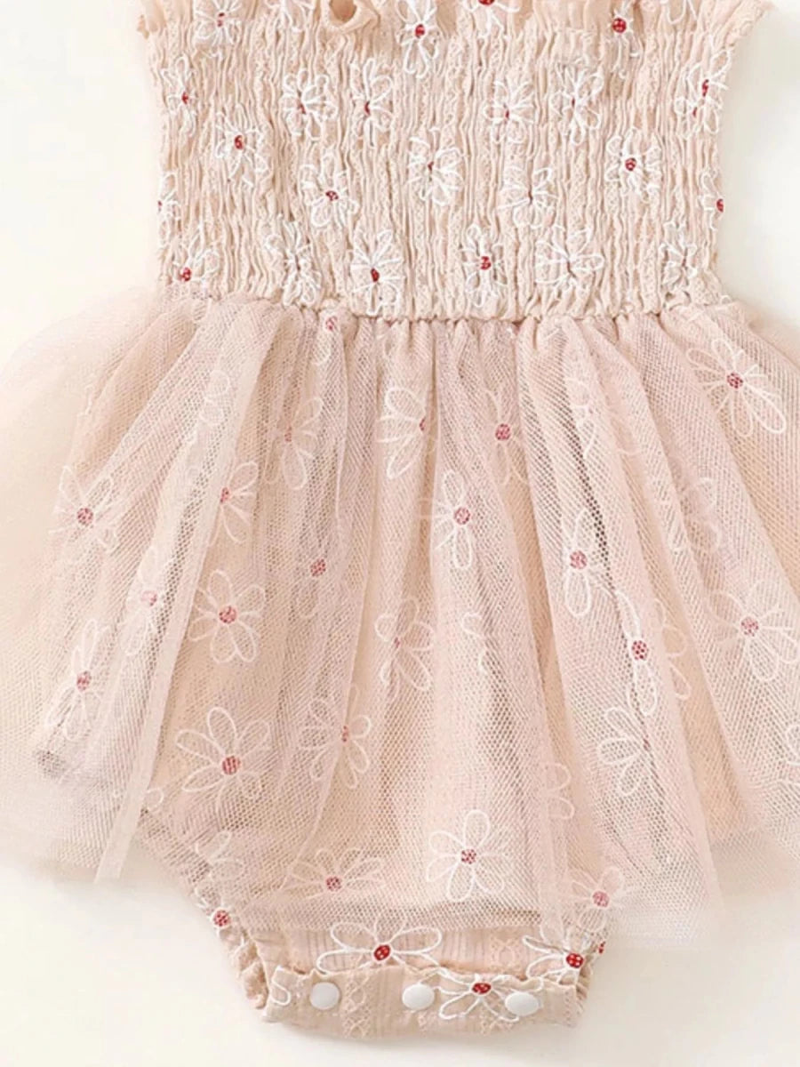 Twinkle Tulle Baby Romper - Brick + Boho