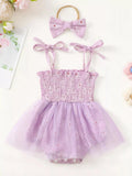 Twinkle Tulle Baby Romper - Brick + Boho
