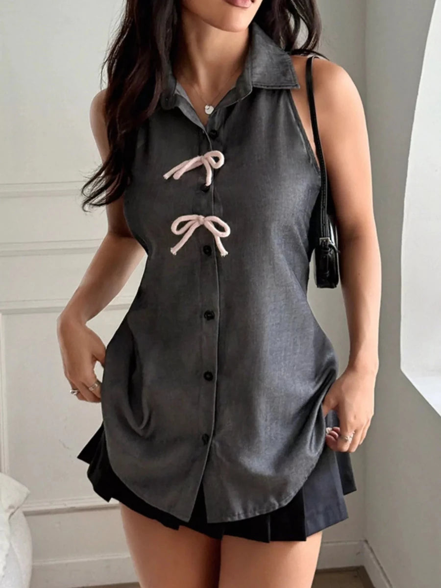 Uncharted Roads Tie Top - Brick + Boho