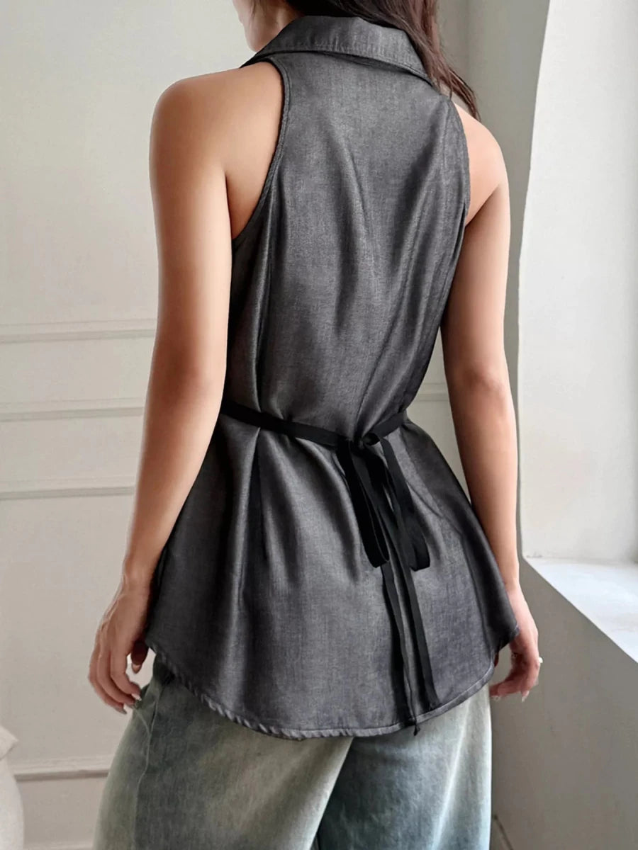 Uncharted Roads Tie Top - Brick + Boho