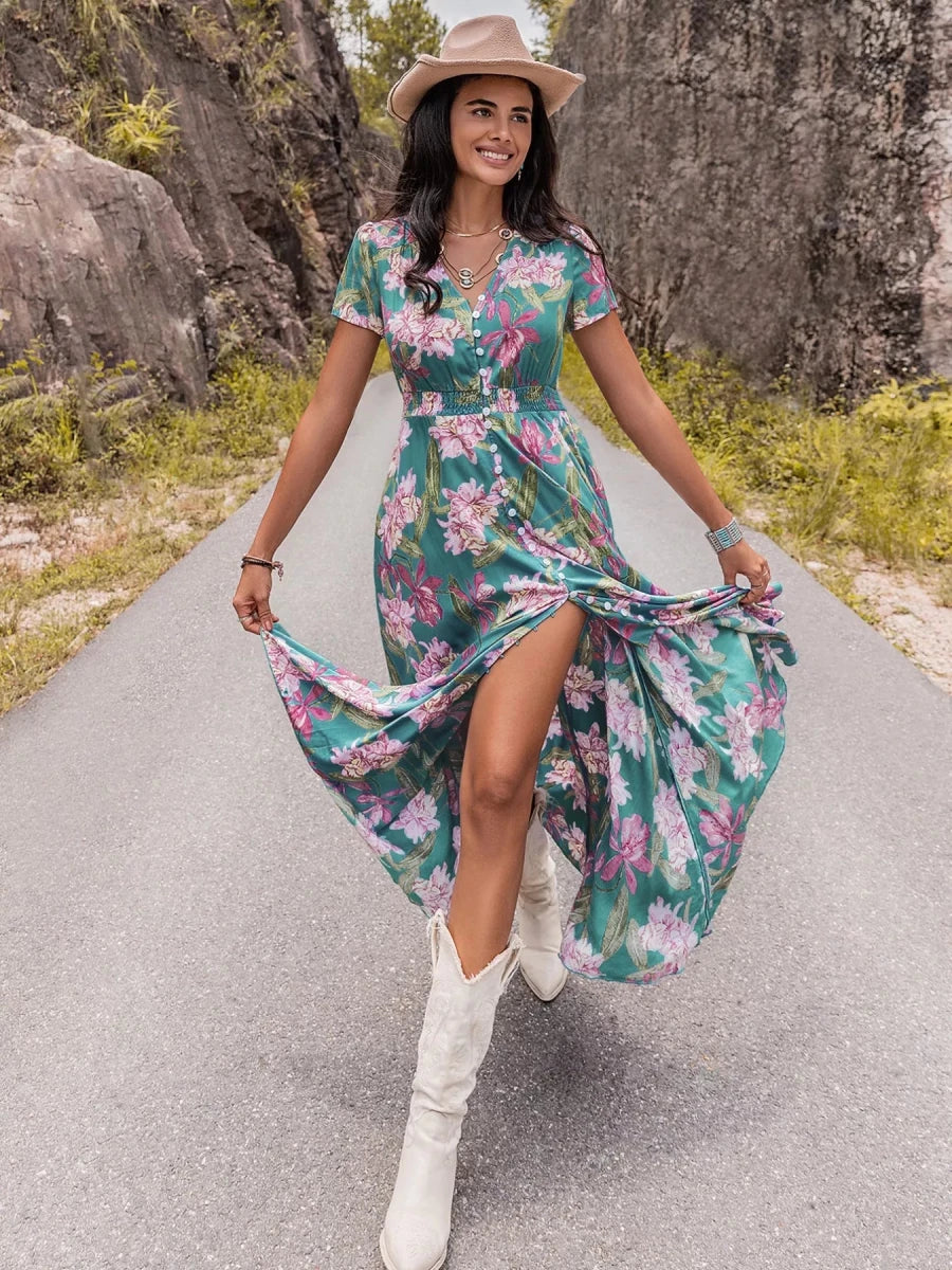 Vaulted Earthbound Midi Dress - Brick + Boho