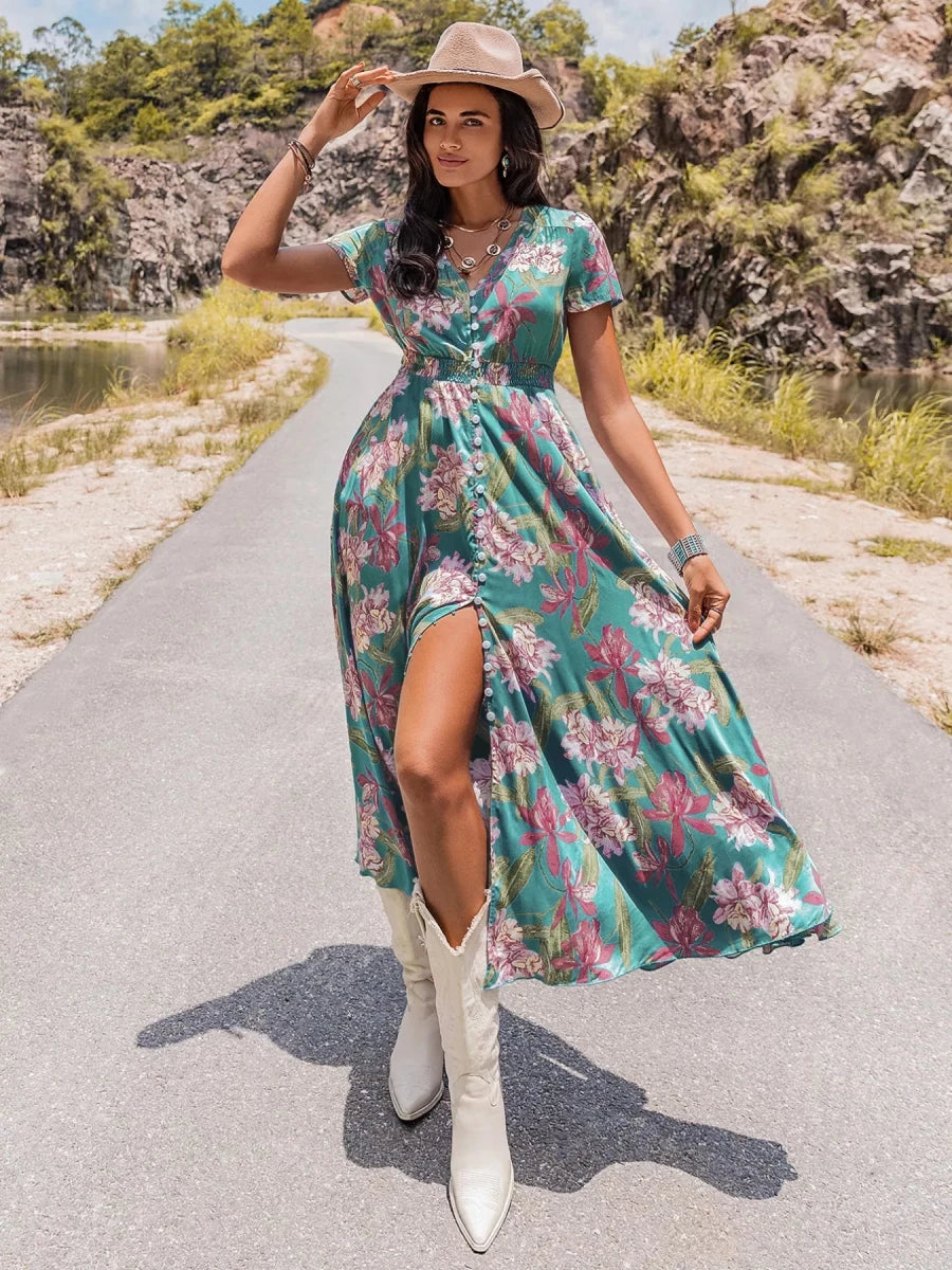 Vaulted Earthbound Midi Dress - Brick + Boho