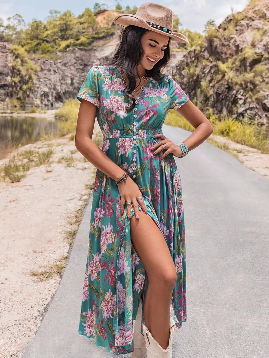 Vaulted Earthbound Midi Dress - Brick + Boho
