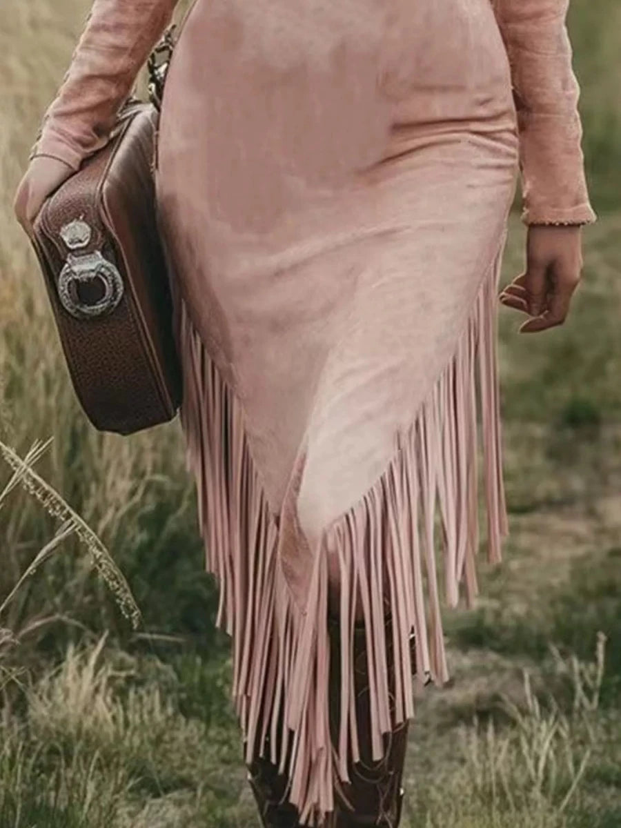 Velvet Sky Fringed Zip - Brick + Boho
