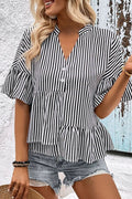 Vivid Striped Flounce - Brick + Boho