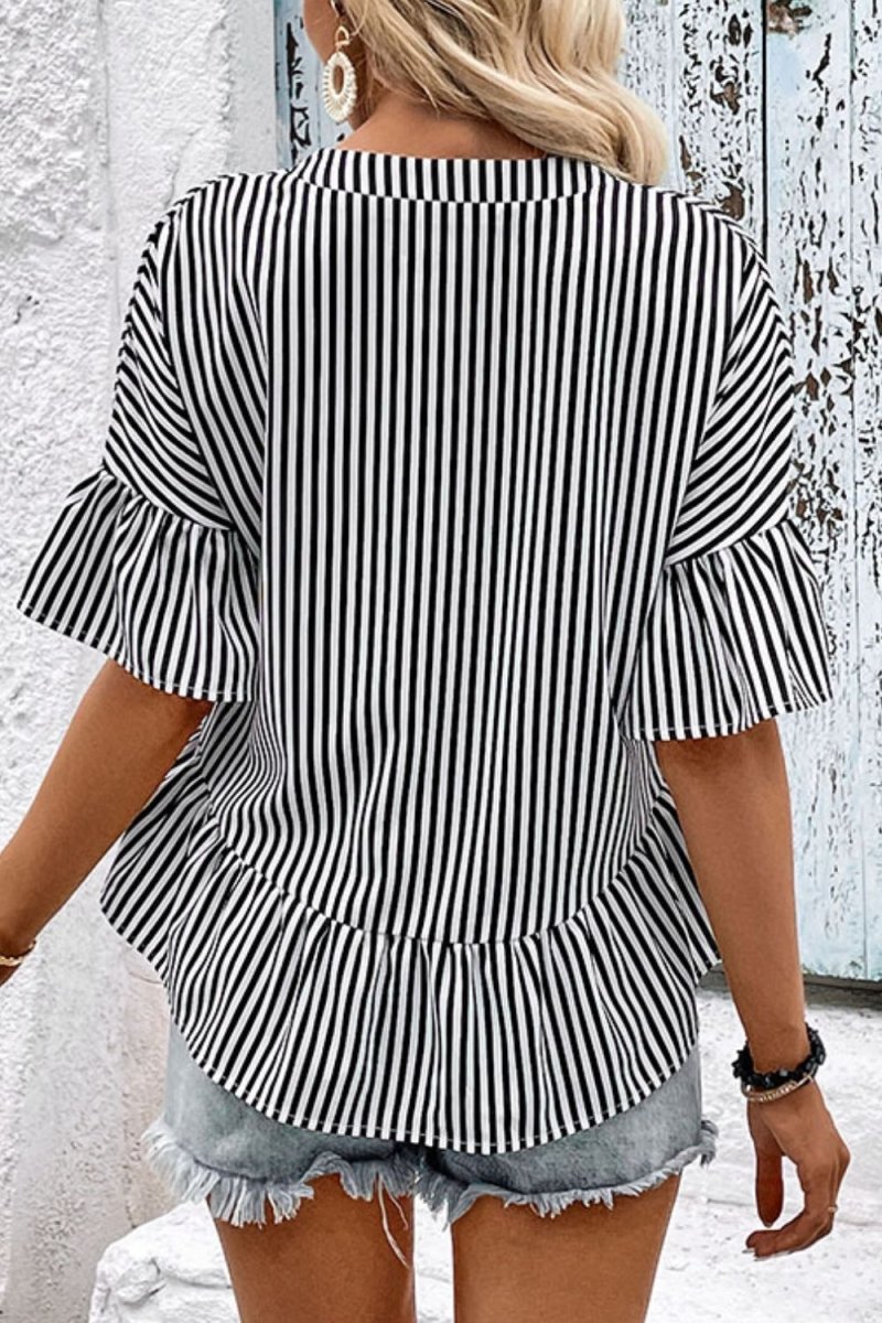 Vivid Striped Flounce - Brick + Boho