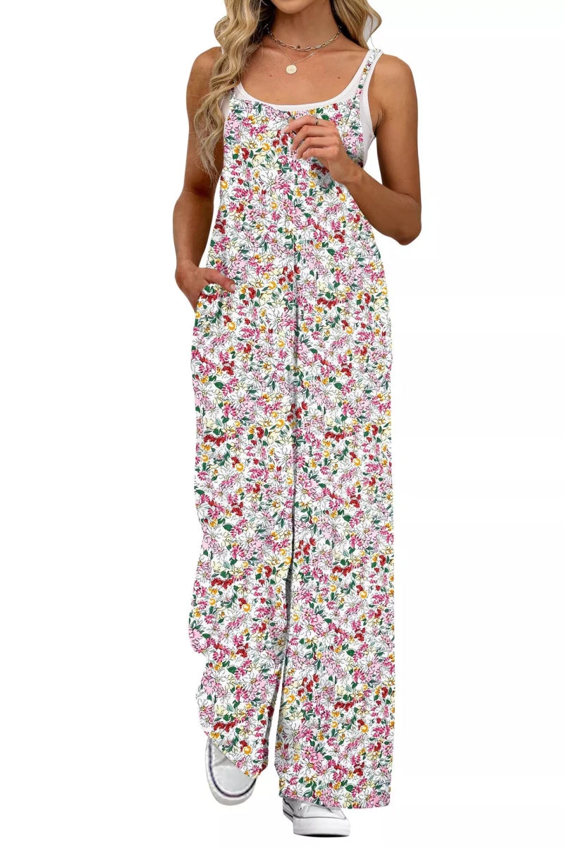 Wandering Blooms Wide - Leg Jumpsuit - Brick + Boho