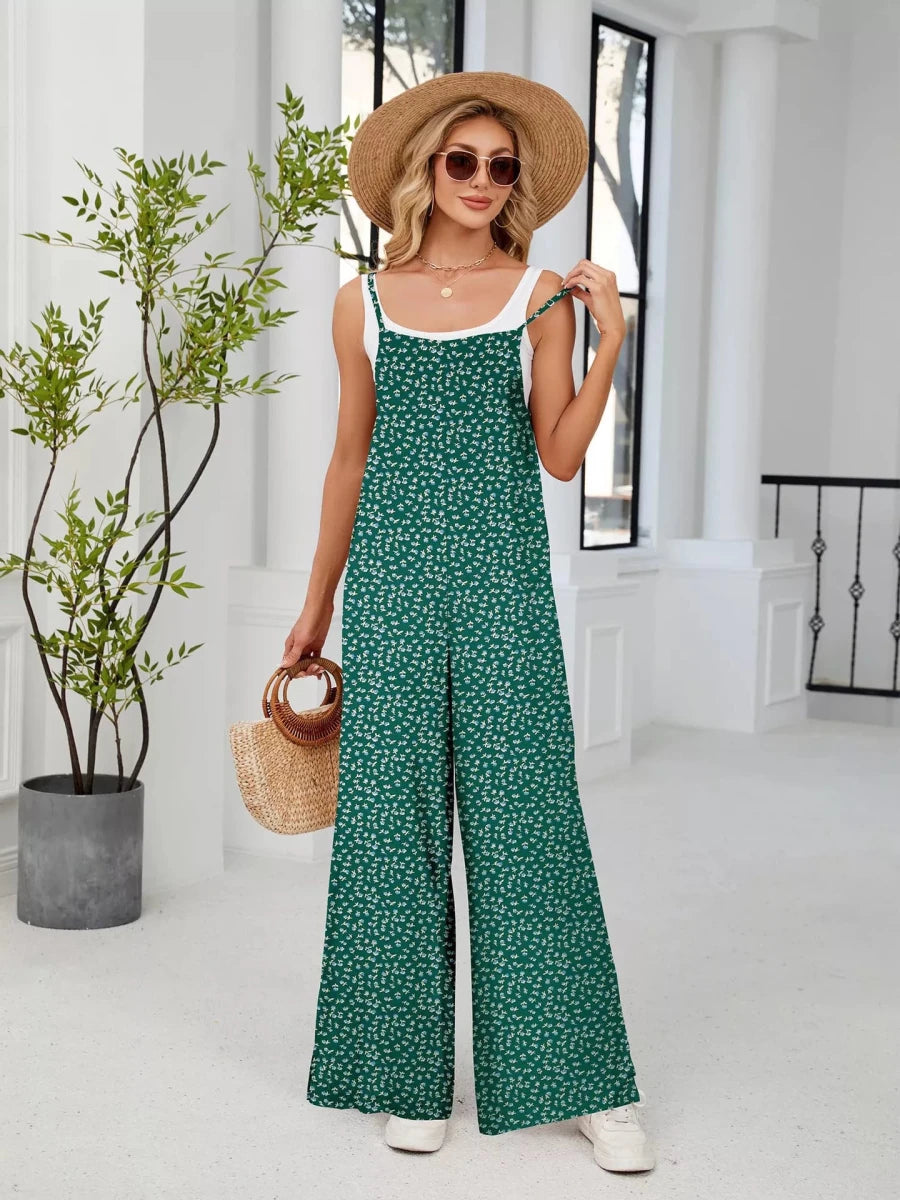 Wandering Blooms Wide - Leg Jumpsuit - Brick + Boho