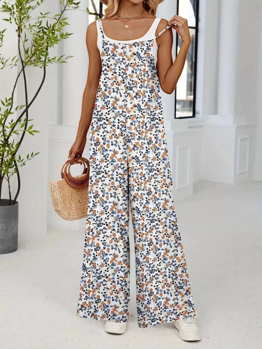 Wandering Blooms Wide - Leg Jumpsuit - Brick + Boho