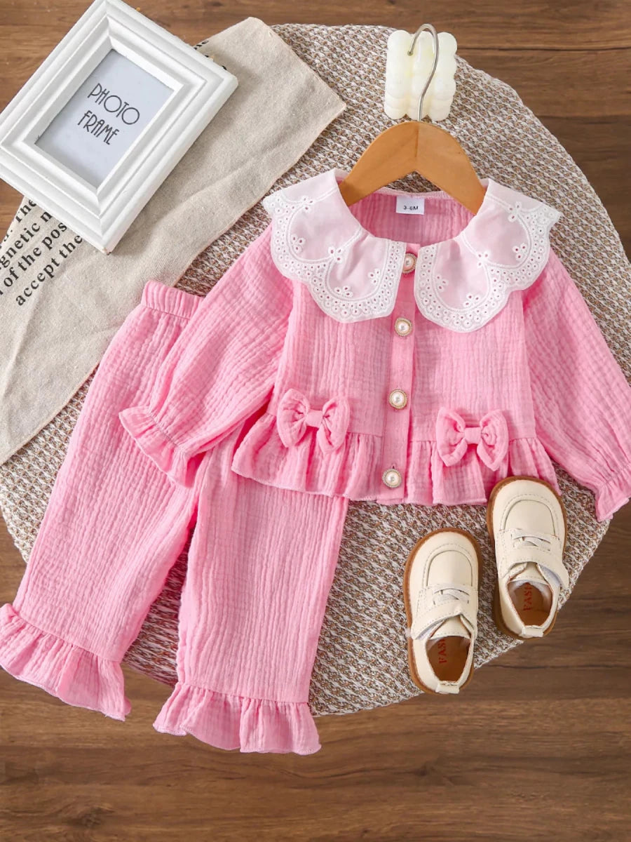 Wanderlust Ruffled Bow Set - Brick + Boho