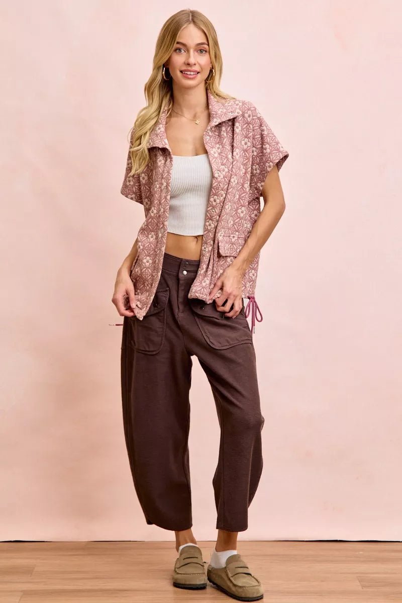 Washed Terry Lounge Pants - Brick + Boho