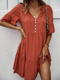 Woodstock Ruffle Button Tiered Mini - Brick + Boho