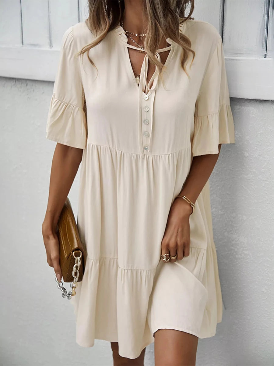Woodstock Ruffle Button Tiered Mini - Brick + Boho