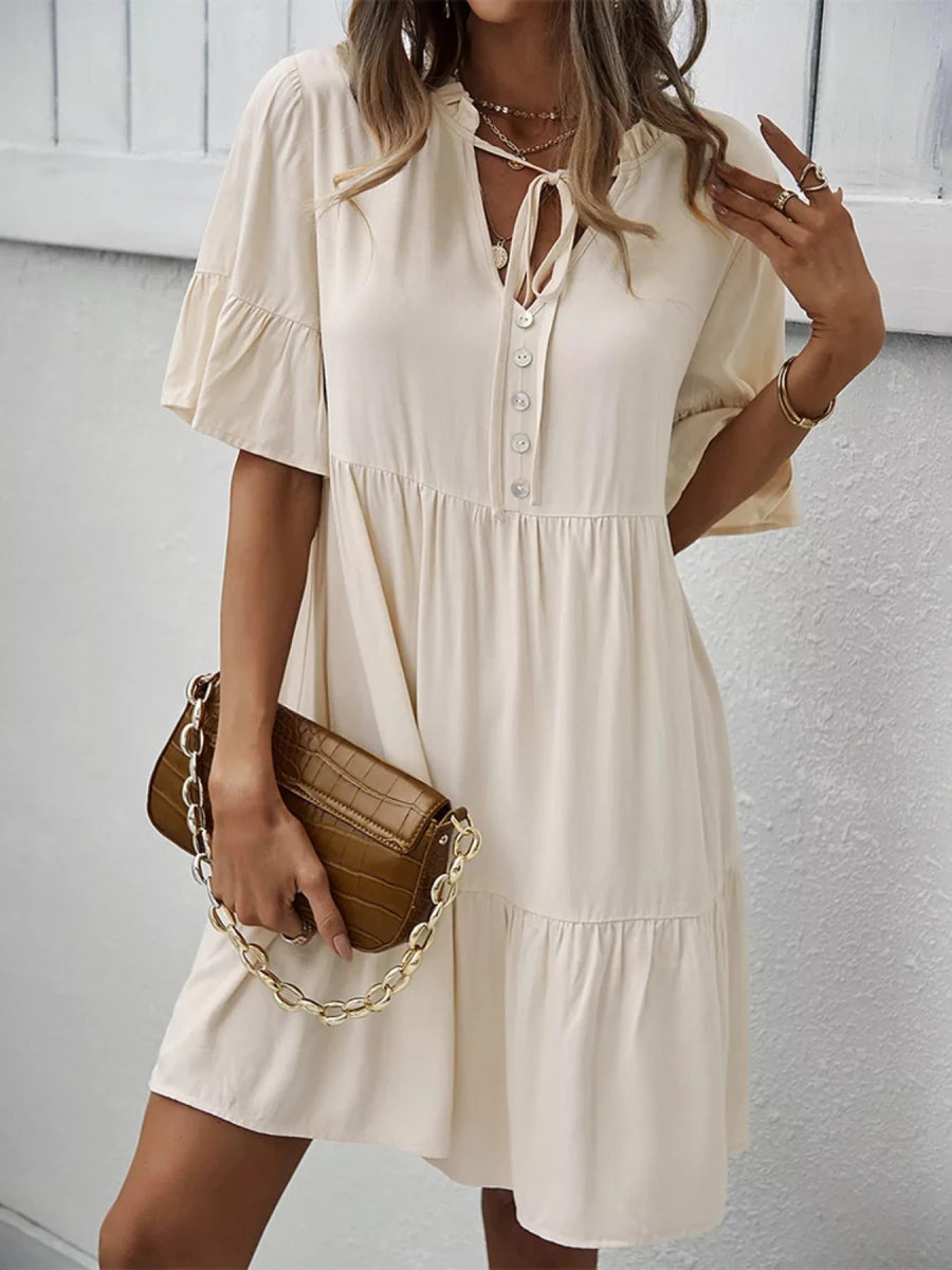 Woodstock Ruffle Button Tiered Mini - Brick + Boho