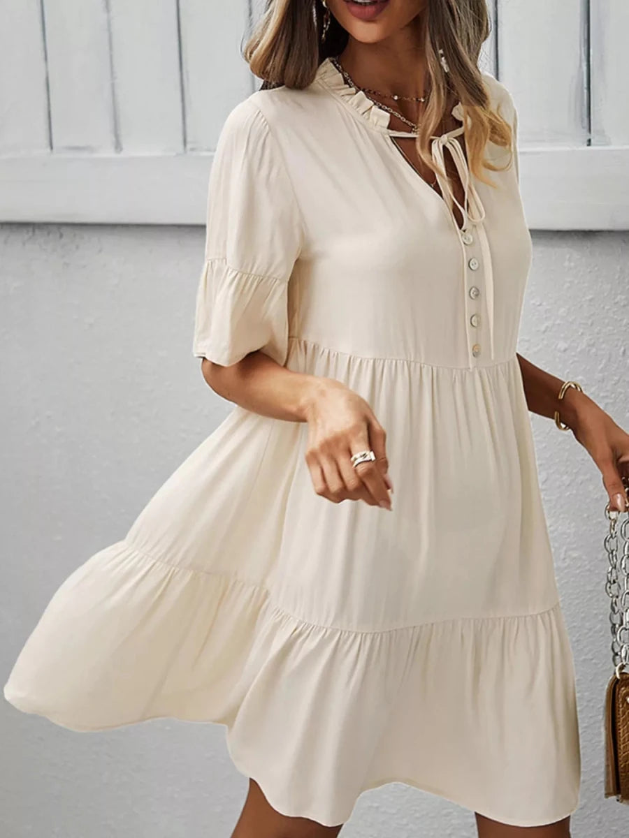 Woodstock Ruffle Button Tiered Mini - Brick + Boho
