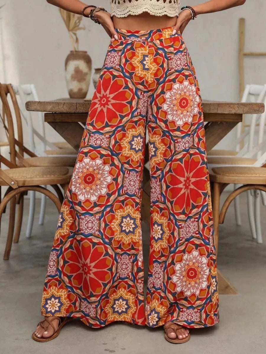 Woodstock Wide Leg Pants - Brick + Boho