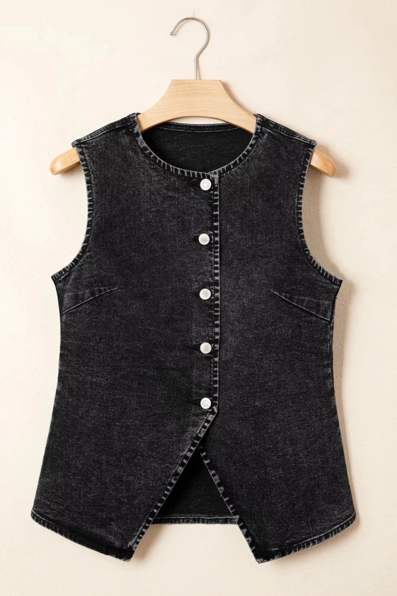 Worn Earth Denim Vest - Brick + Boho