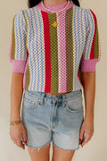 Zenith Colorblock Sweater - Brick + Boho
