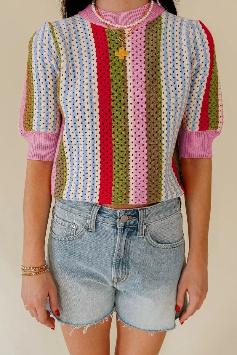 Zenith Colorblock Sweater - Brick + Boho
