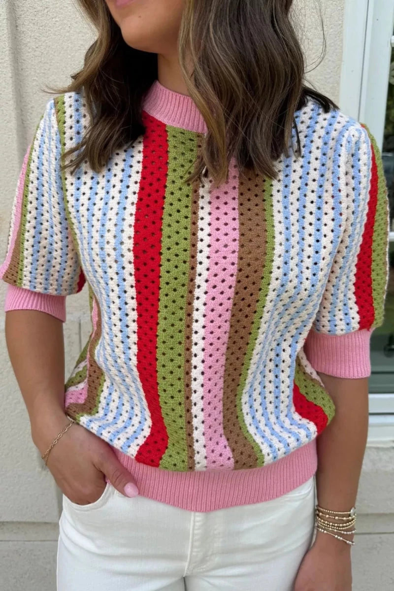 Zenith Colorblock Sweater - Brick + Boho