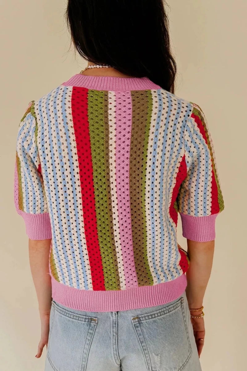 Zenith Colorblock Sweater - Brick + Boho